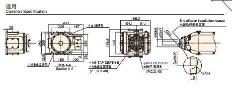 外形尺寸及动作范围 外形尺寸及动作范围