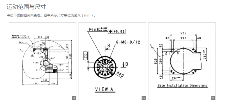 川崎机器人工作范围