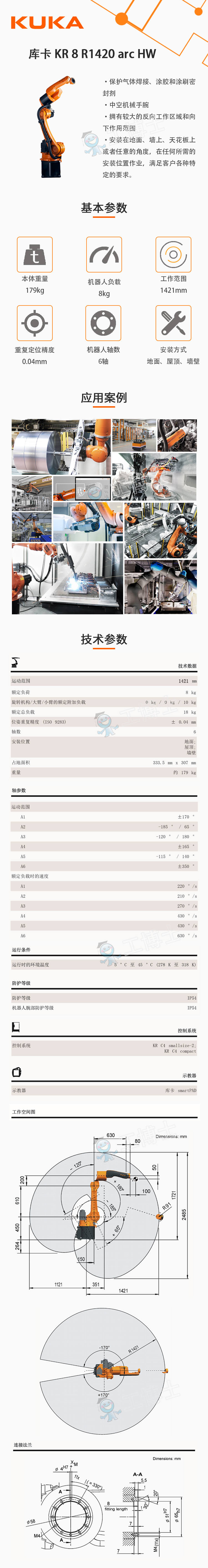 库卡 KR8 R1420 HW 2D数模图